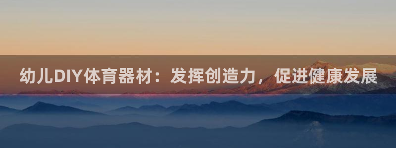 极悦平台注册和登录页面一样吗：幼儿DIY体育器材：发